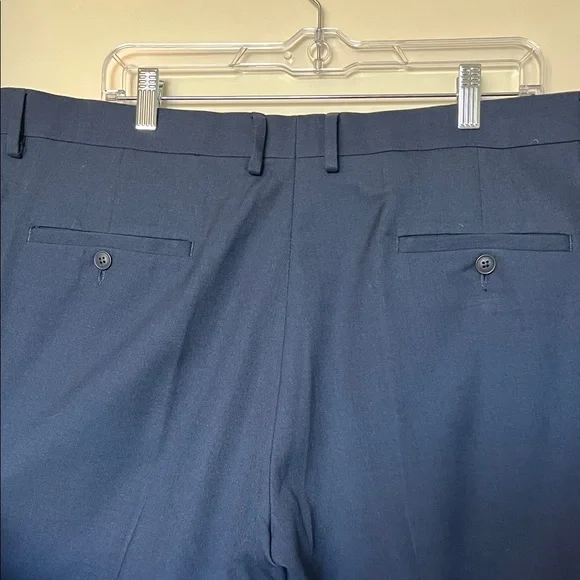 Men's Classic Tailored Dress Pants - Navy - Picture 9 of 11